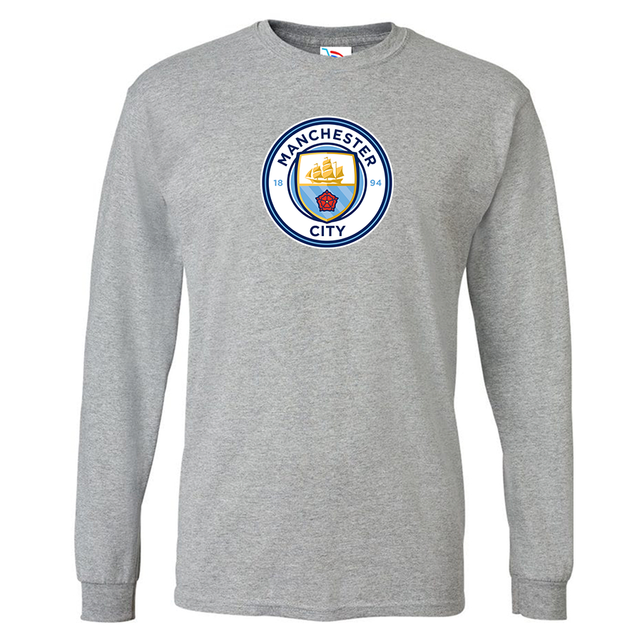 Youth Kids Manchester City Soccer Long Sleeve T-Shirt