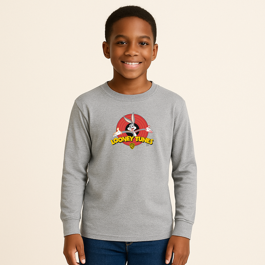 Youth Kids Looney Tunes Warner Brothers Cartoon Long Sleeve T-Shirt