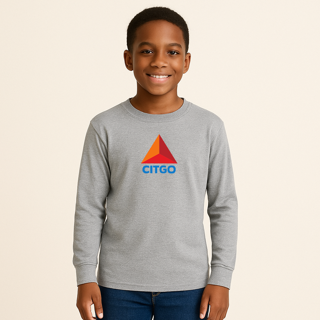 Youth Kids Citgo Gas Station Long Sleeve T-Shirt