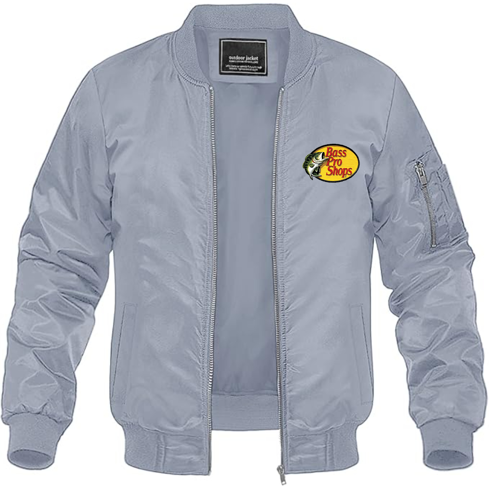 Men's Bass Pro Shops Logo Lightweight Bomber Jacket Windbreaker Softshell Varsity Jacket Coat