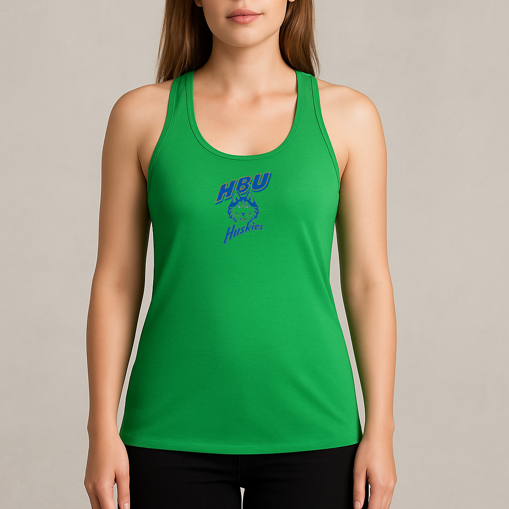 Women's Houston Baptist Huskies Logo Next Level Ideal Racerback Tank