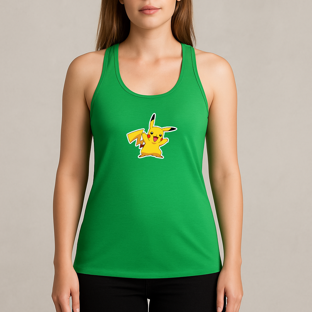 Women's Pikachu Cartoon Racerback Tank Top