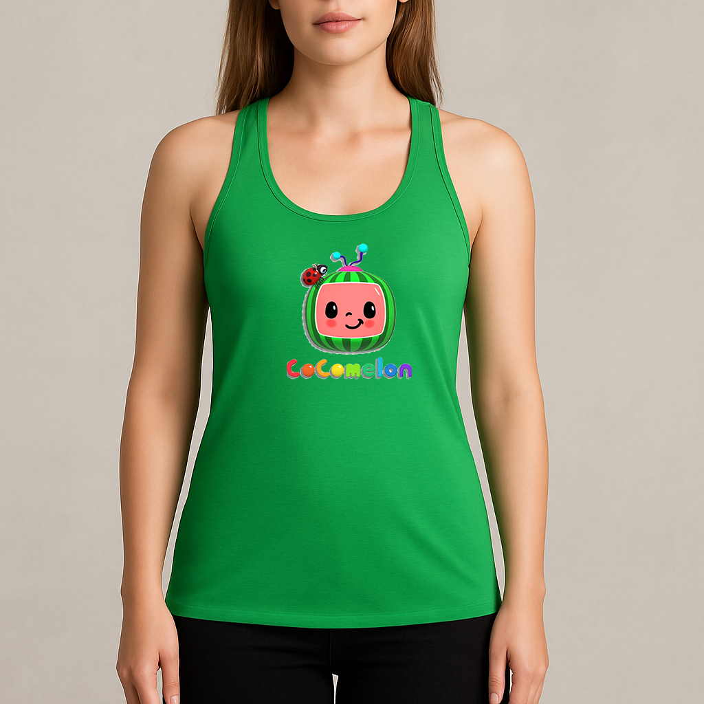 Women's Cocomelon Cartoon Racerback Tank Top
