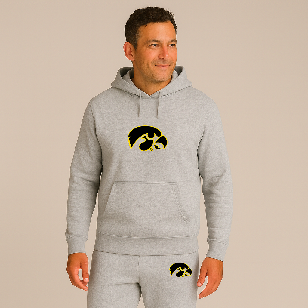 Men's Iowa Hawkeyes Logo Hoodie Joggers Set