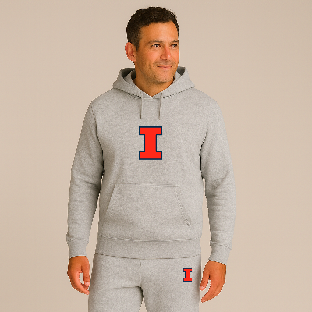 Men's Illinois Fighting Illini Logo Hoodie Joggers Set