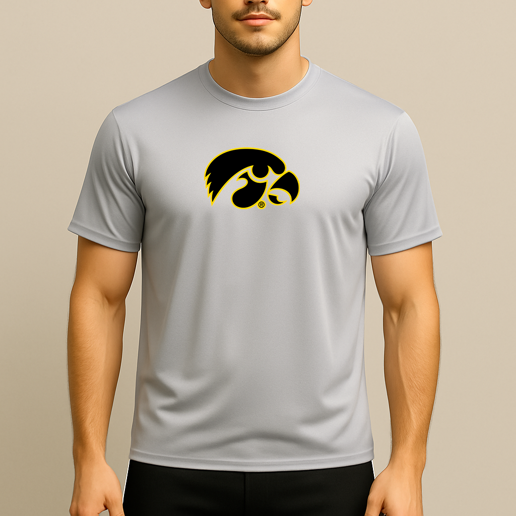 Men's Iowa Hawkeyes Logo Polyester T-Shirt
