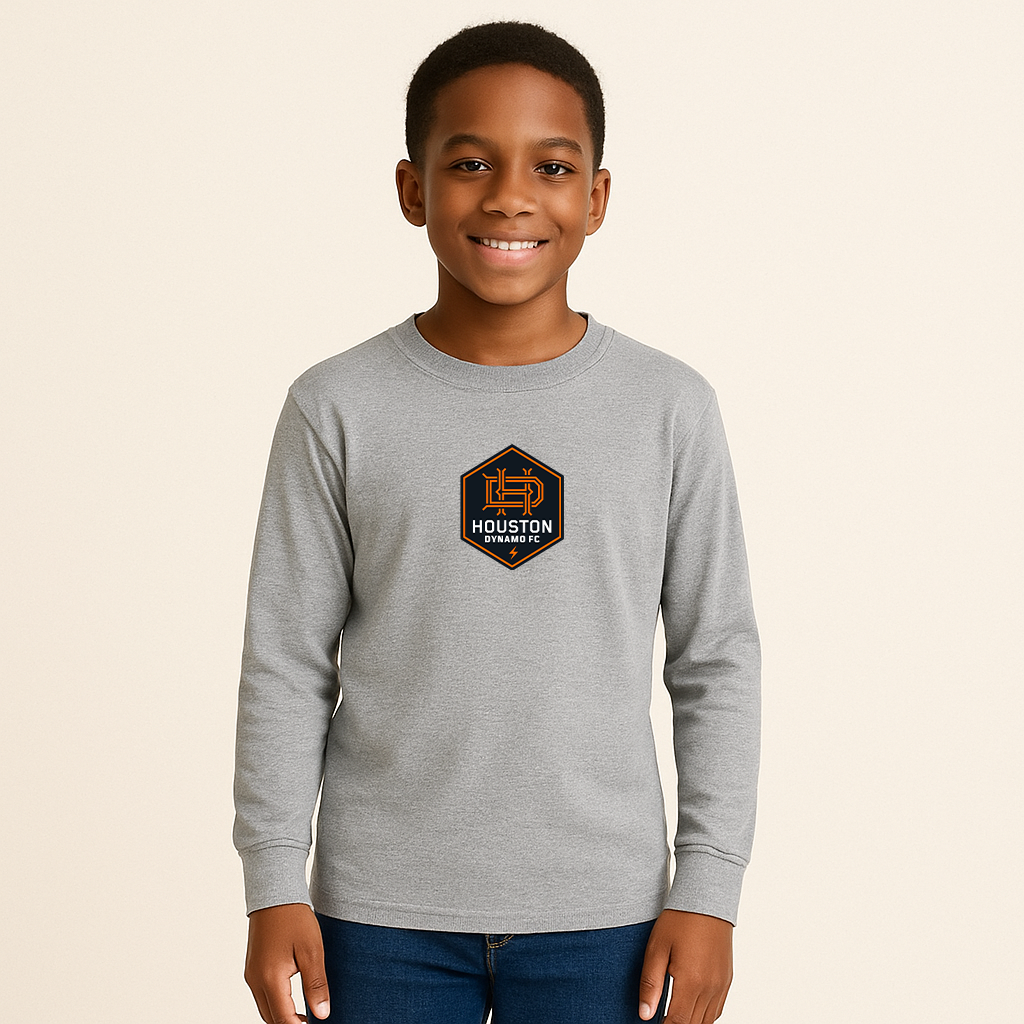 Youth Houston Dynamo FC Soccer Cotton Long Sleeve T-Shirt