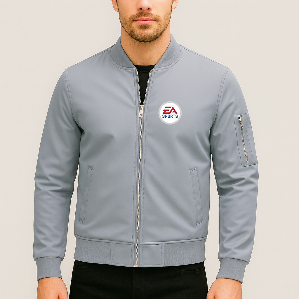 Men's EA SPORTS Logo Lightweight Bomber Jacket Windbreaker Softshell Varsity Jacket Coat