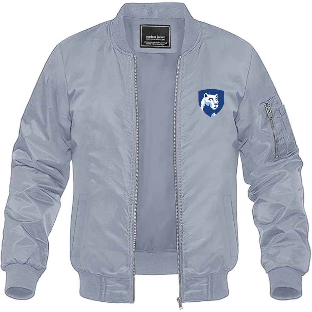 Men's Penn State Symbol Lightweight Bomber Jacket Windbreaker Softshell Varsity Jacket Coat