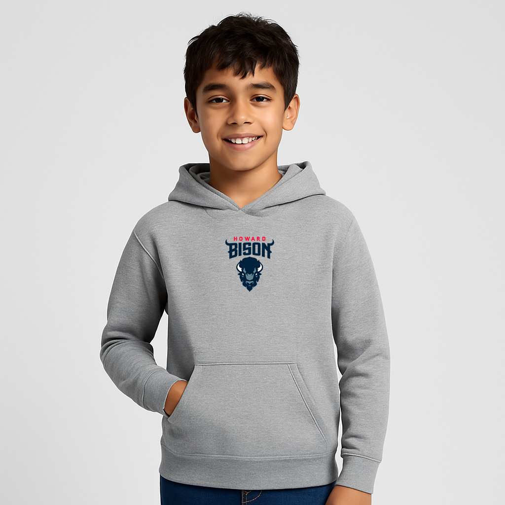 Youth Howard Bison Logo Pullover Hoodie