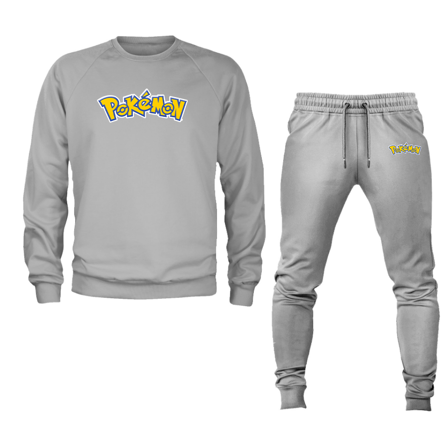 Men's Pokemon Cartoon Crewneck Sweatshirt Joggers Suit