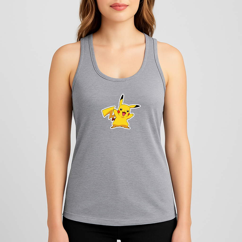Women's Pikachu Cartoon Racerback Tank Top