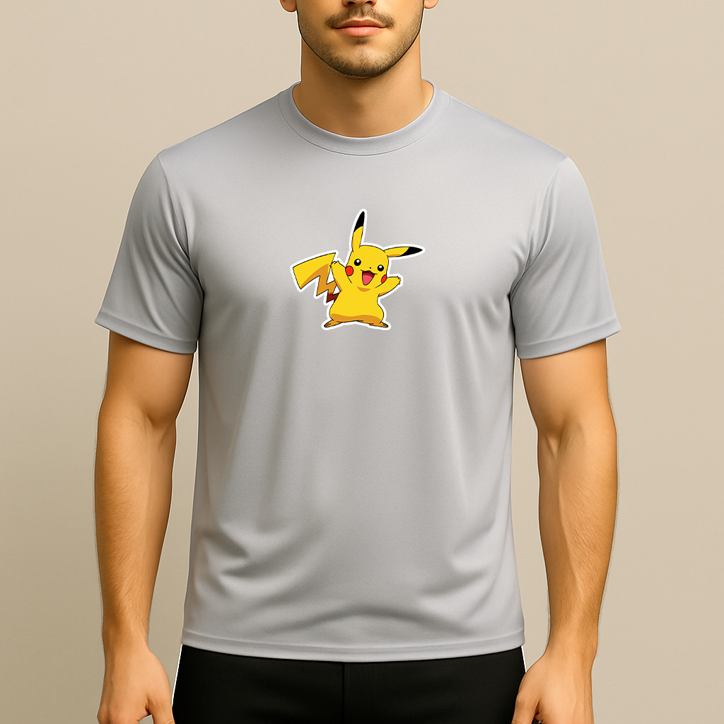 Men's Pikachu Cartoon Polyester T-Shirt