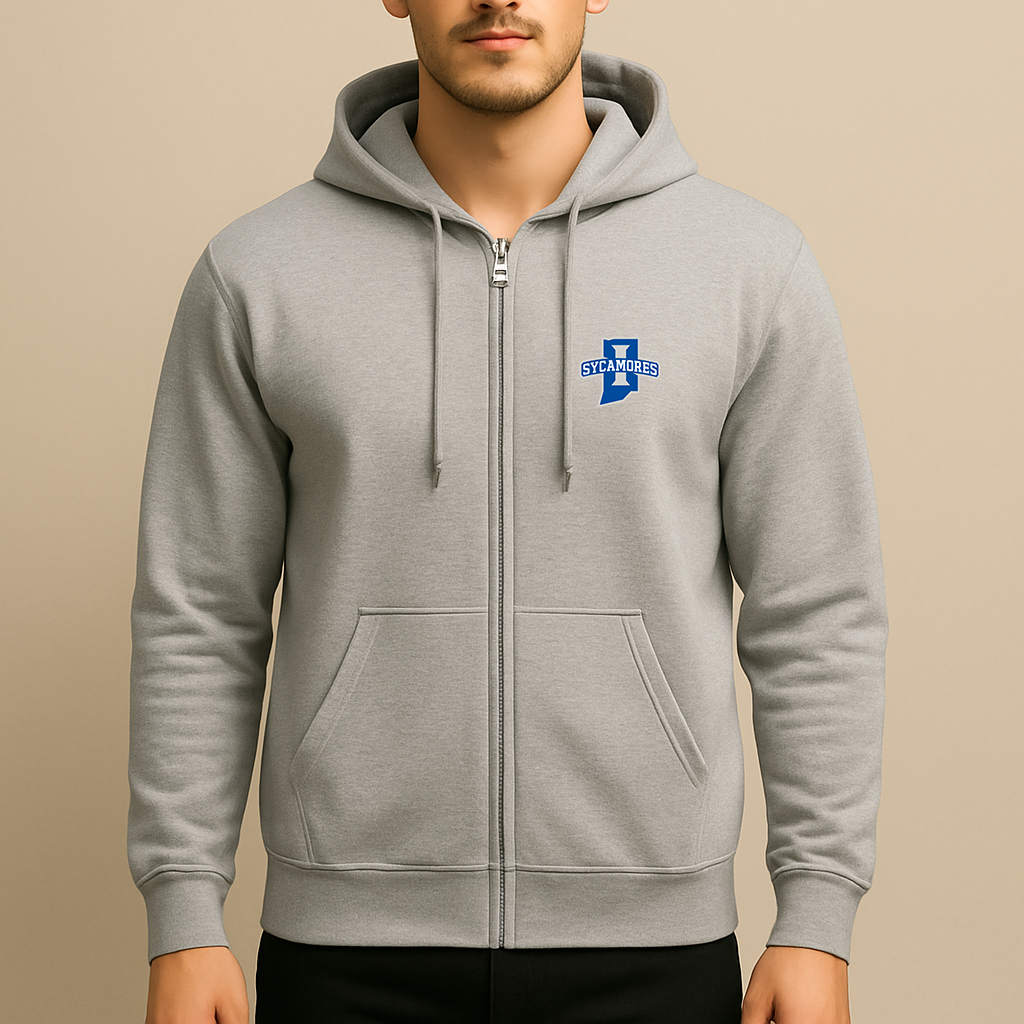 Men's Indiana State Sycamores Logo Zipper Hoodie