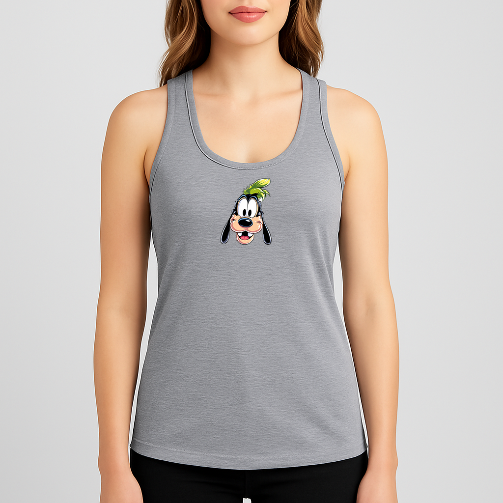 Women's Goofy Disney Smiley Face Next Level Ideal Racerback Tank