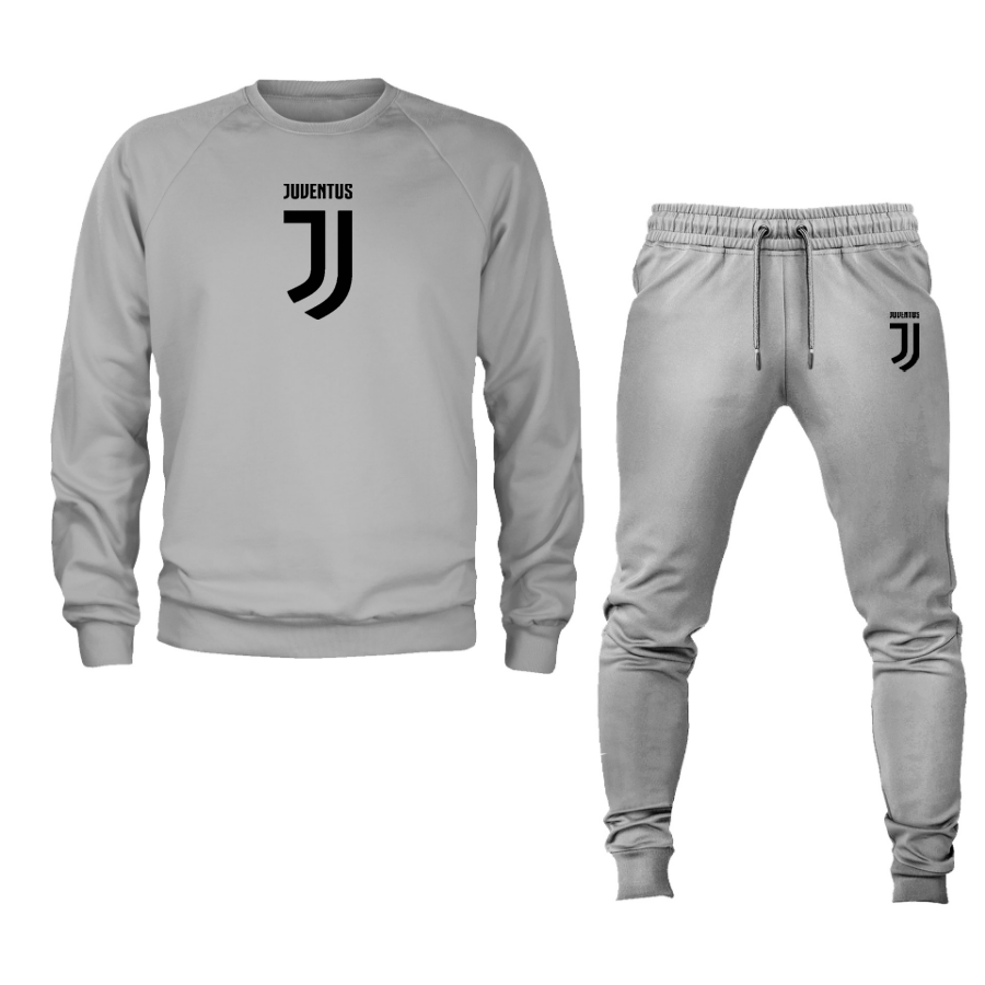 Men's Juventus Soccer Logo Crewneck Sweatshirt Joggers Suit