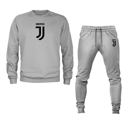 Men's Juventus Soccer Logo Crewneck Sweatshirt Joggers Suit