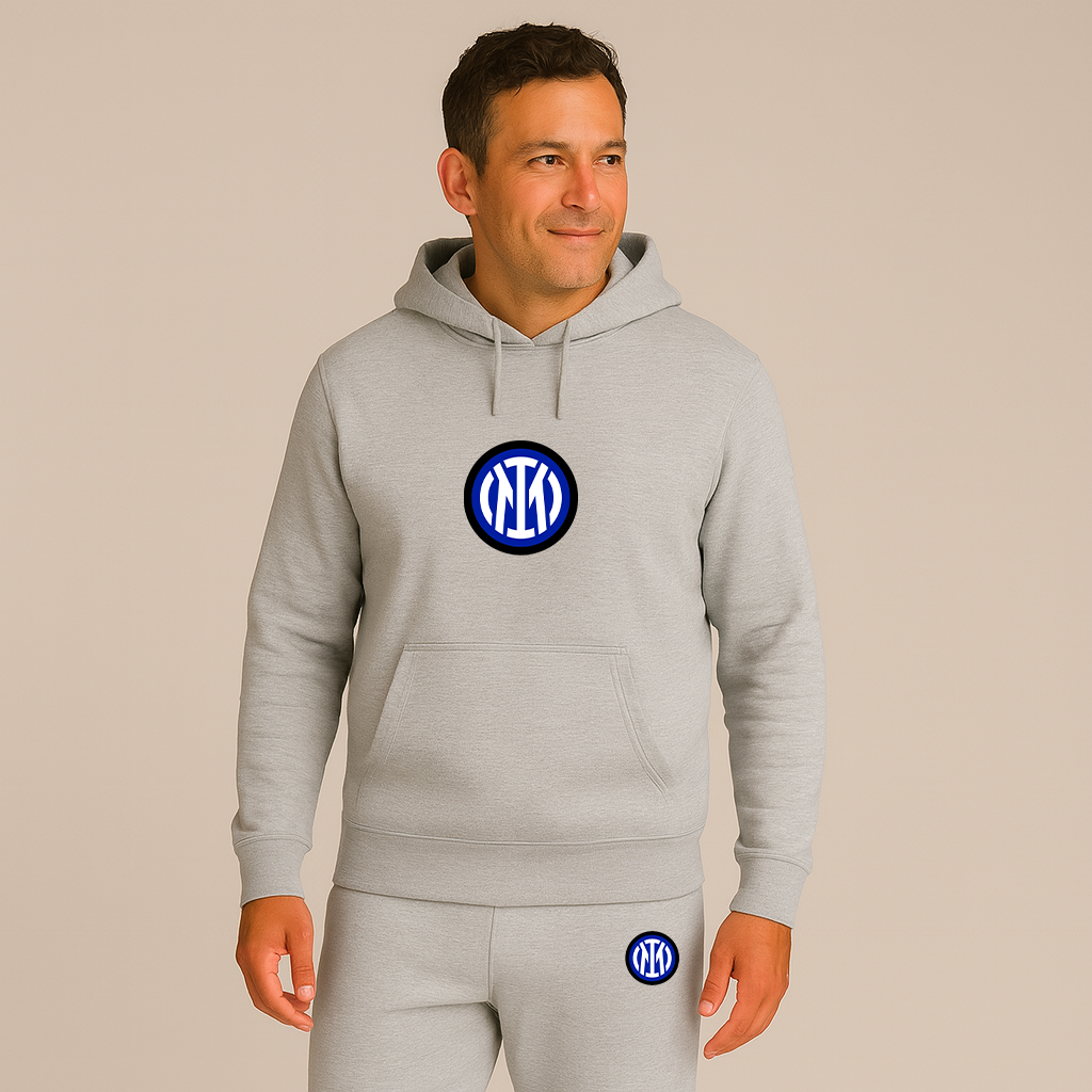 Men's Inter Milan 2025 Soccer Logo Hoodie Joggers Set
