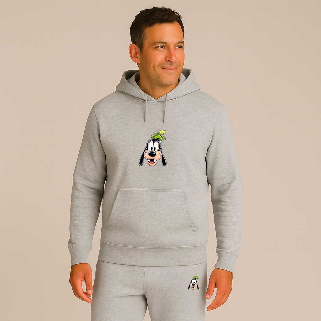 Men's Goofy Disney Smiley Face Hoodie Joggers Set