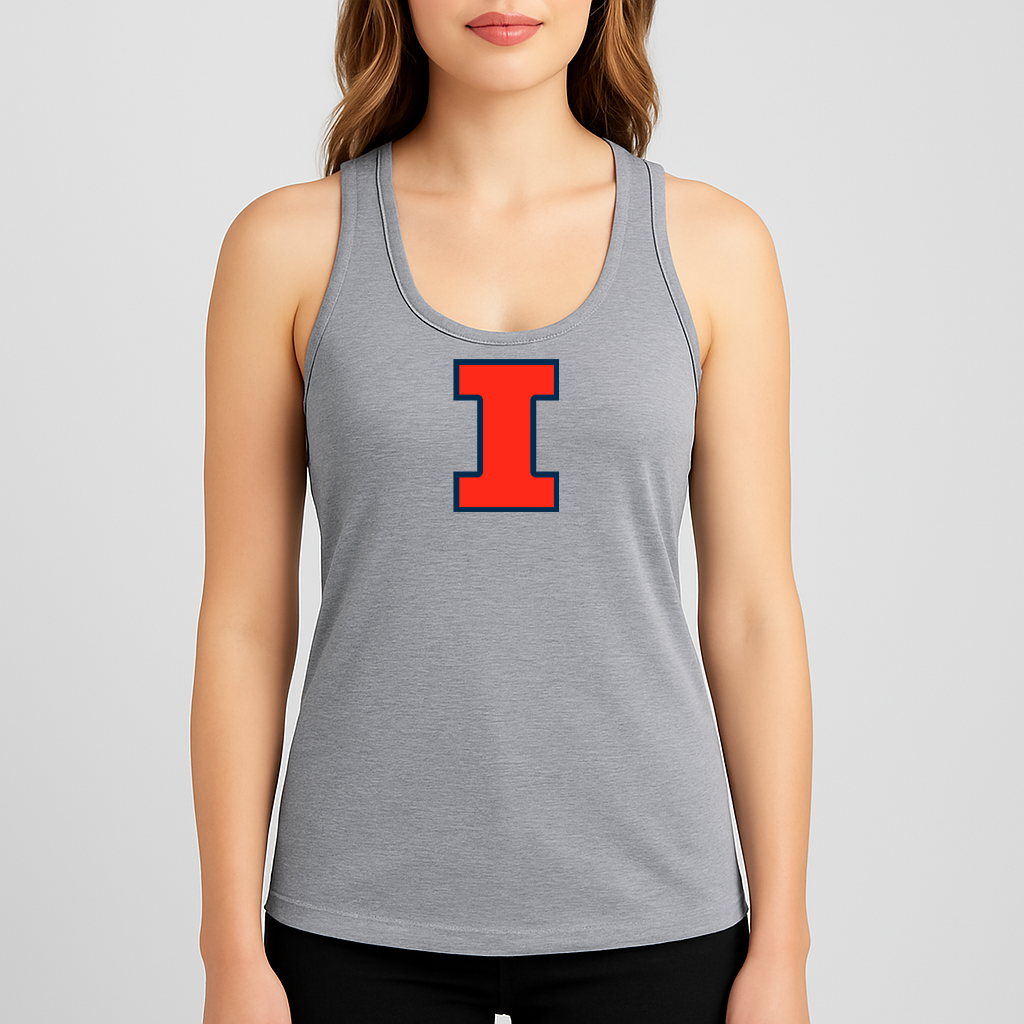 Women's Illinois Fighting Illini Logo Next Level Ideal Racerback Tank