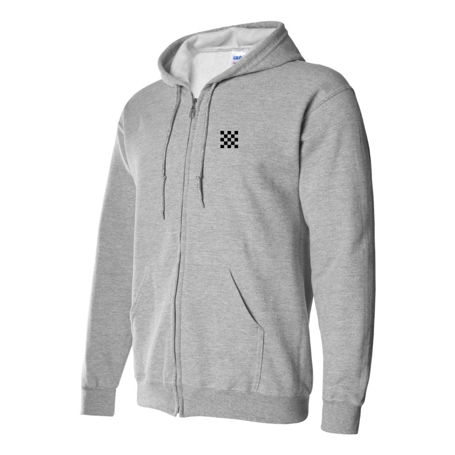 Men's Checker Motors Corporation Logo Zipper Hoodie