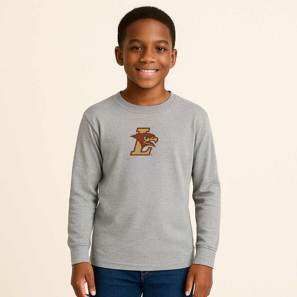 Youth Lehigh Mountain Hawks Logo Cotton Long Sleeve T-Shirt