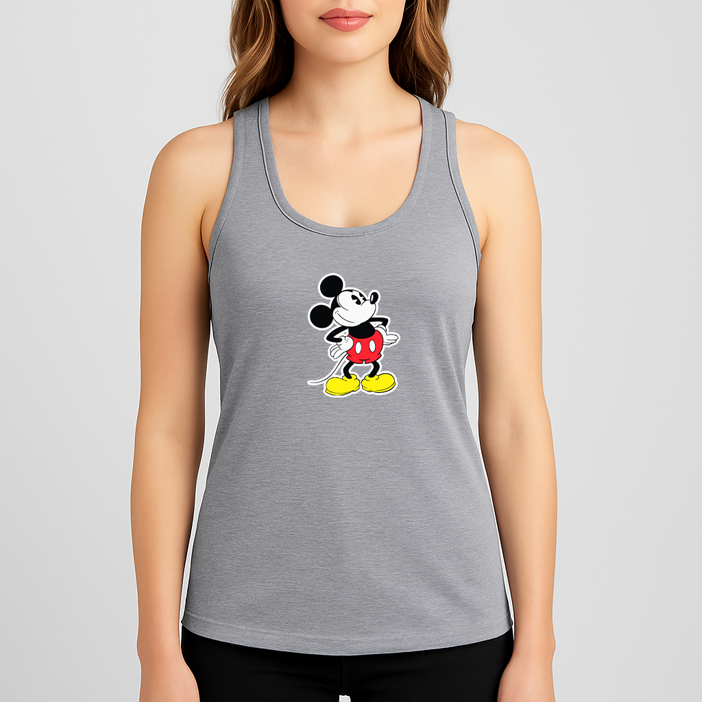 Women's Mickey Mouse Cartoon Racerback Tank Top