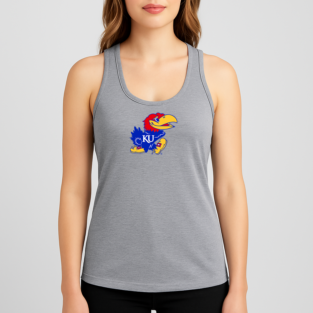 Women's Kansas Jayhawks Logo Next Level Ideal Racerback Tank