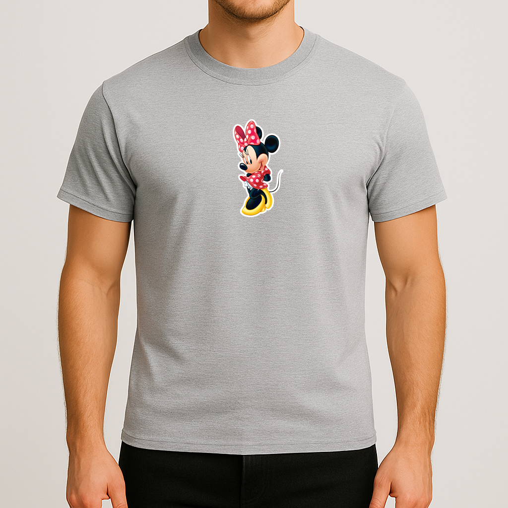 Men's Minnie Mouse Cartoon Cotton T-Shirt