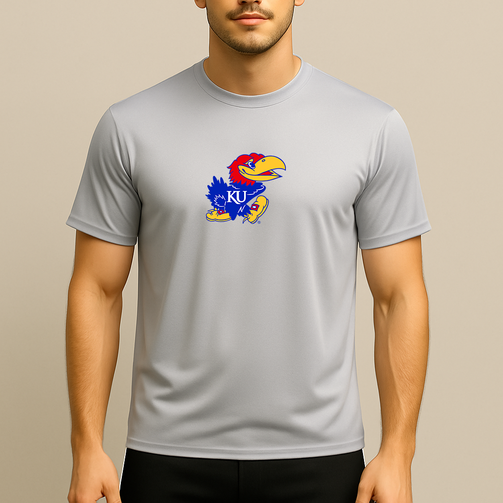 Men's Kansas Jayhawks Logo Polyester T-Shirt