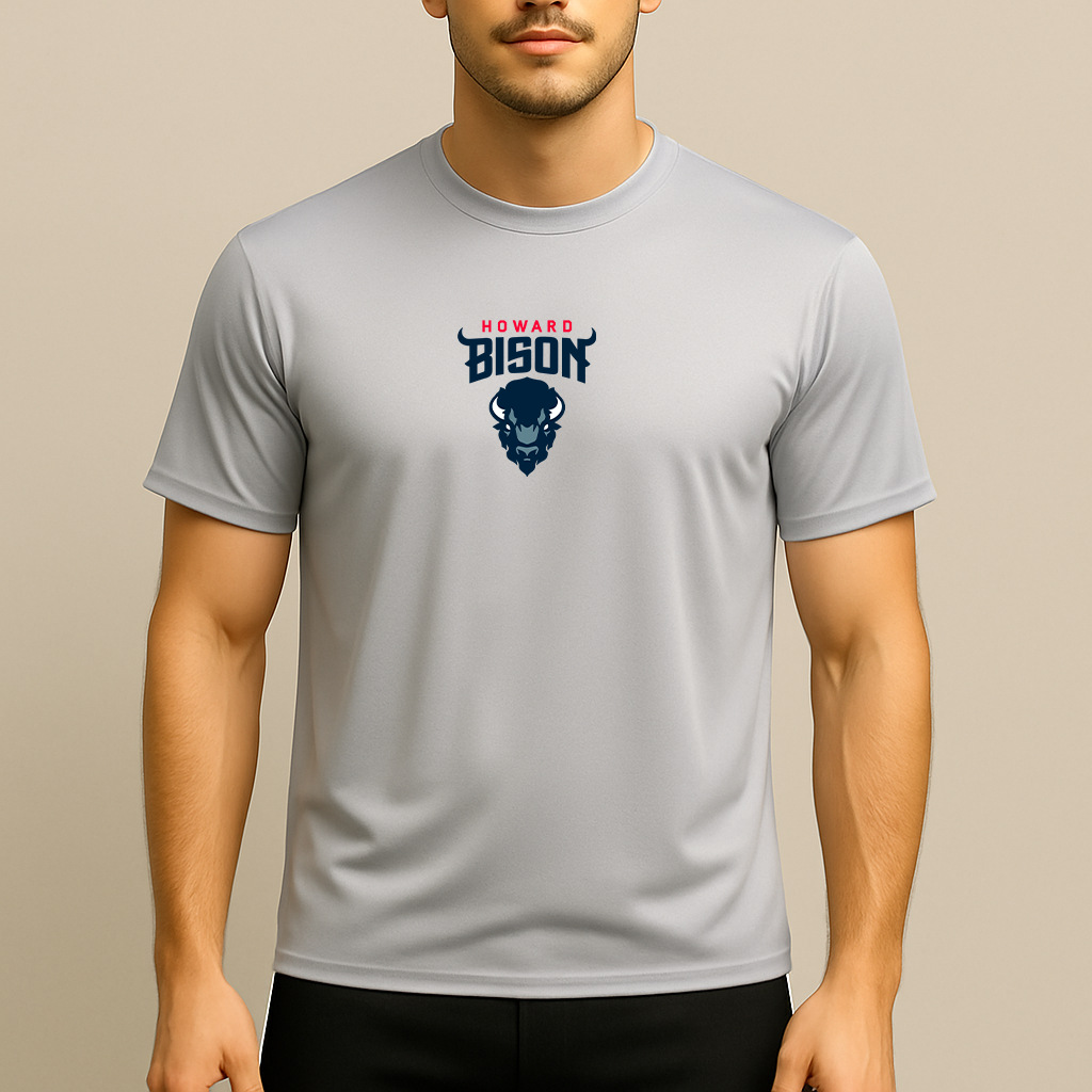 Men's Howard Bison Logo Polyester T-Shirt