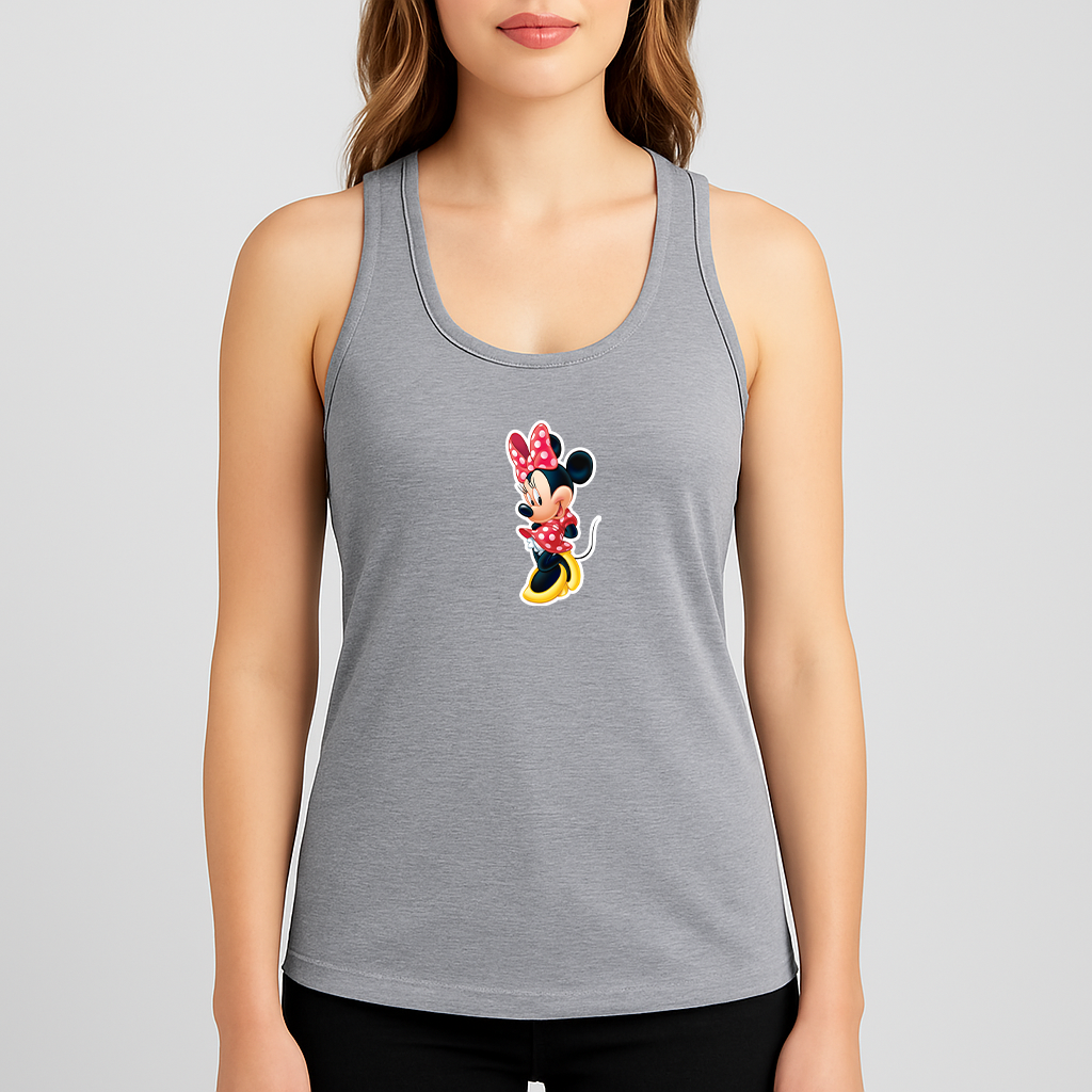 Women's Minnie Mouse Cartoon Racerback Tank Top