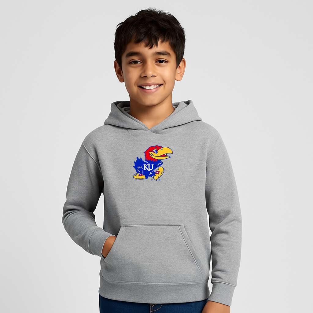 Youth Kansas Jayhawks Logo Pullover Hoodie
