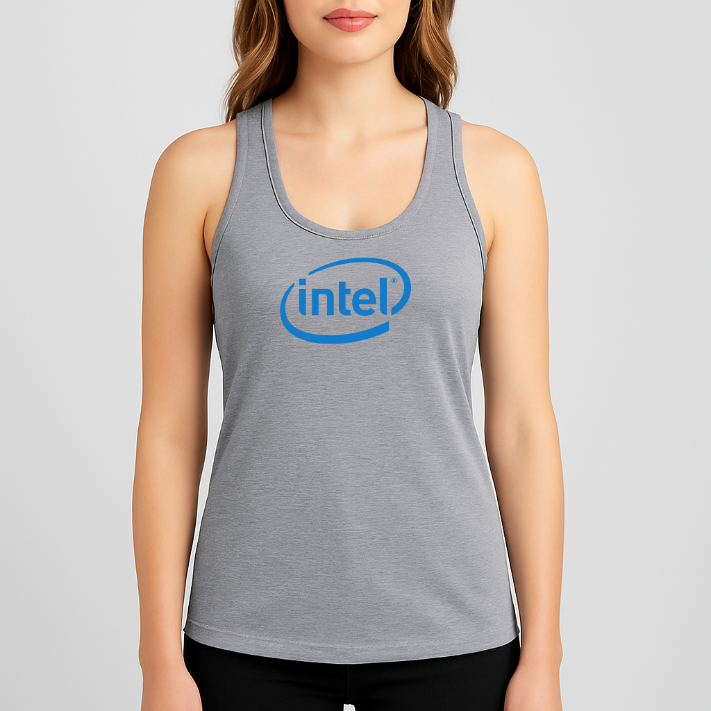 Women's Intel Logo Next Level Ideal Racerback Tank