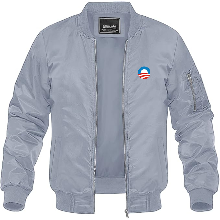 Men's Obama Logo Lightweight Bomber Jacket Windbreaker Softshell Varsity Jacket Coat