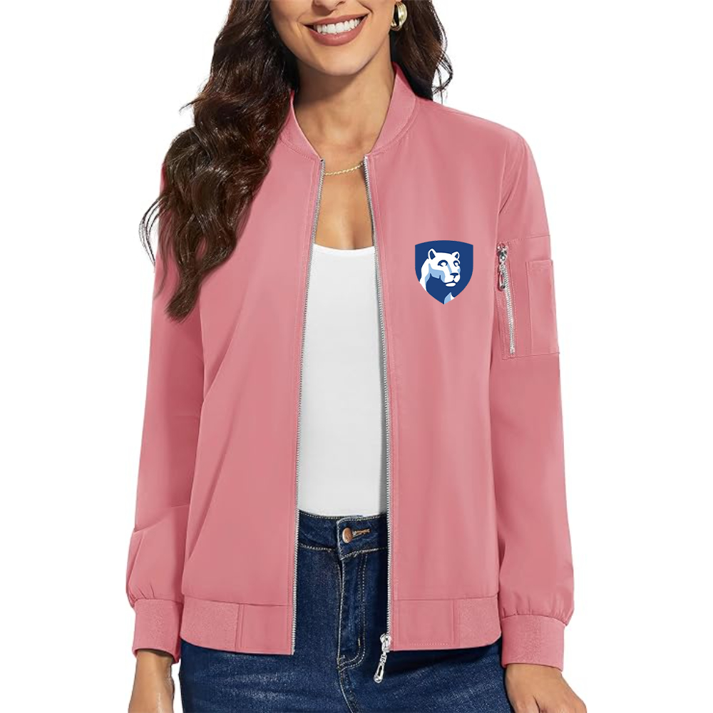Women's Penn State Symbol  Premium Bomber Jacket with Polished Detailing and Functional Sleeve Pocket Modern Luxury Outerwear