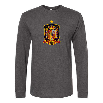 Men's Spain National Soccer Team Long Sleeve T-Shirt