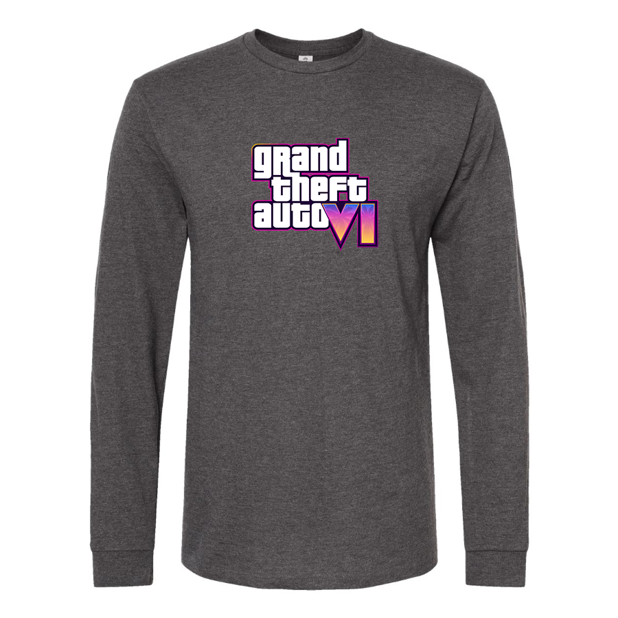 Men's GTA 6 Grand Theft Auto VI Long Sleeve T-Shirt Game
