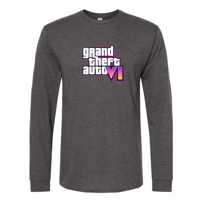 Men's GTA 6 Grand Theft Auto VI Long Sleeve T-Shirt Game