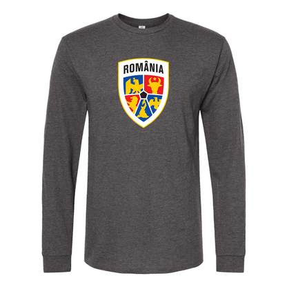 Men's Romania National Soccer Team Long Sleeve T-Shirt