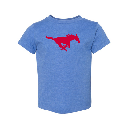 SMU Mustangs Logo BELLA  CANVAS Toddler Jersey Tee