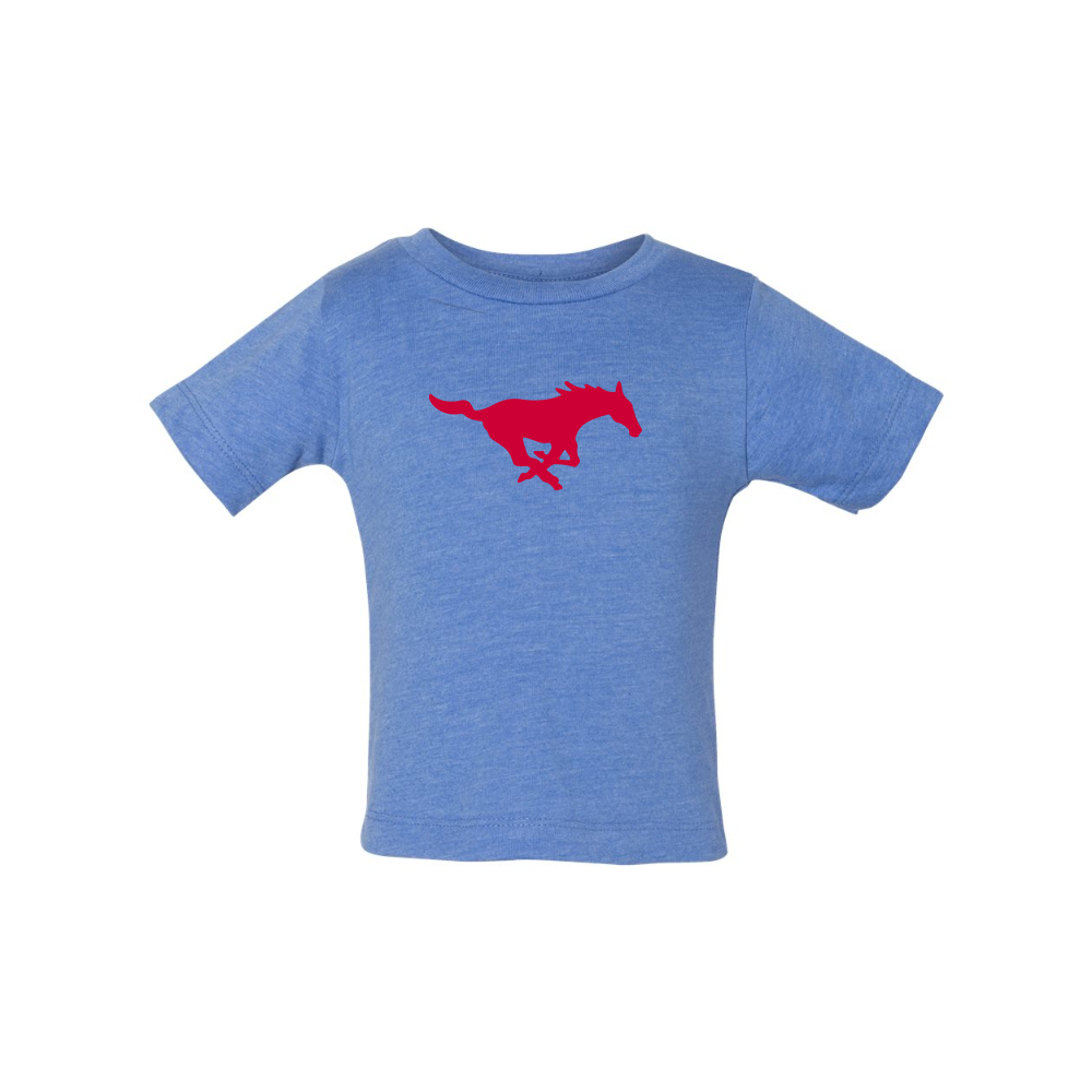 SMU Mustangs Logo BELLA CANVAS Infant Jersey Tee