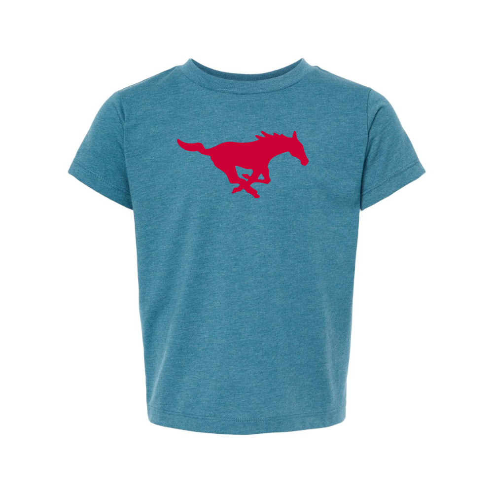 SMU Mustangs Logo BELLA  CANVAS Toddler Jersey Tee