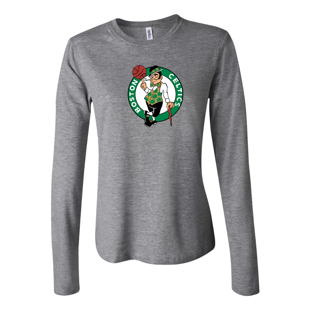 BELLA CANVAS Women’s Boston Celtics Logo Jersey Long Sleeve Tee
