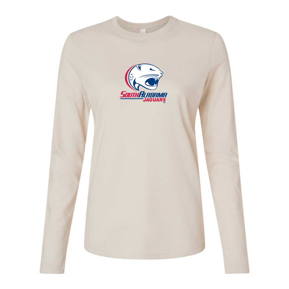 BELLA CANVAS Women’s South Alabama Jaguars Logo Jersey Long Sleeve Tee