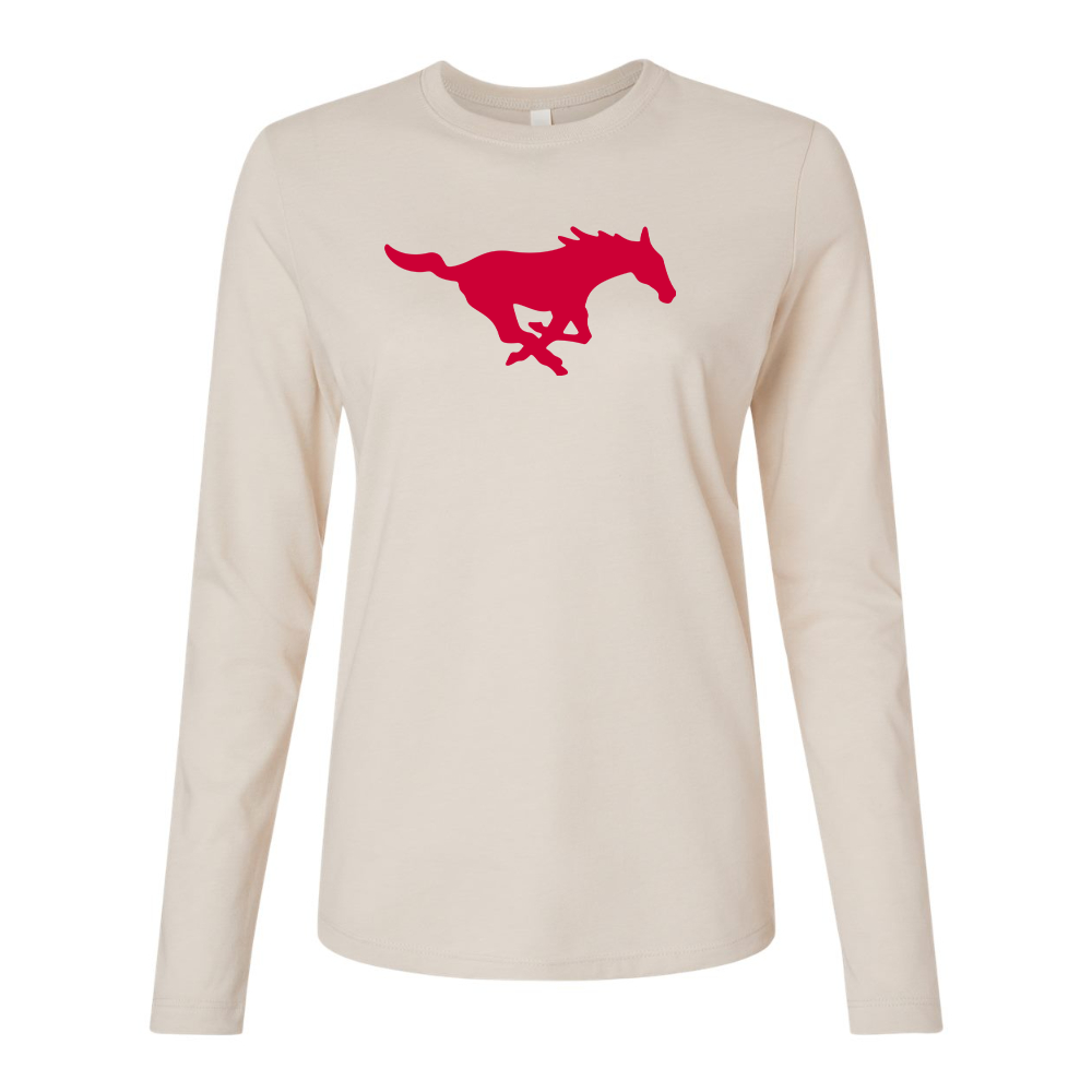 BELLA CANVAS Women’s SMU Mustangs Logo Jersey Long Sleeve Tee