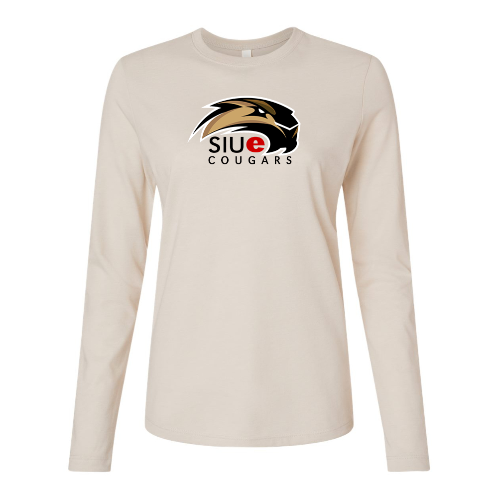 BELLA CANVAS Women’s SIU Edwardsville Cougars Logo Jersey Long Sleeve Tee