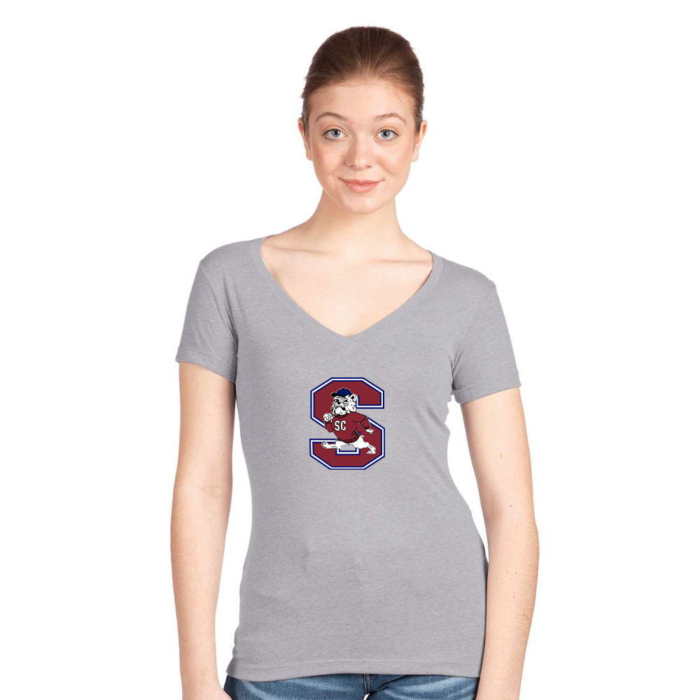 Women's South Carolina State Bulldogs Logo Next Level V-Neck T-Shirt