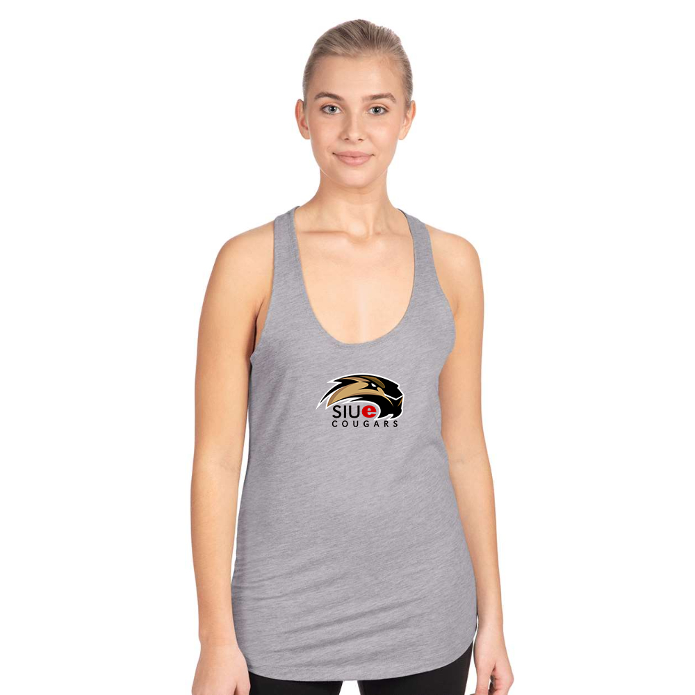 Women's SIU Edwardsville Cougars Logo Next Level Ideal Racerback Tank