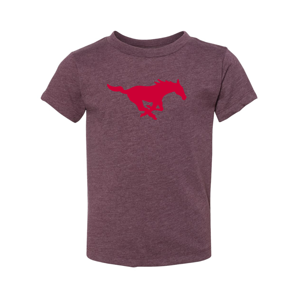 SMU Mustangs Logo BELLA  CANVAS Toddler Jersey Tee